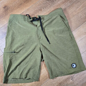 Maui Rippers Board Shorts Mens 32 Green Octo Tako Embroidered Surf Skater Beach